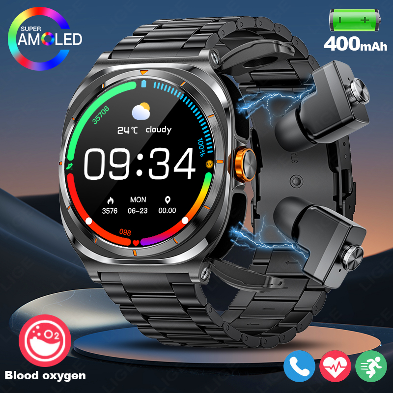 LIGE 2025 Watch Wireless Earph - огляд і ціна Do Oxygen Meter